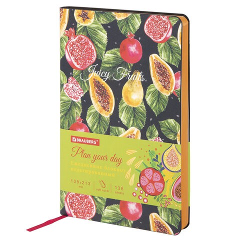 Ежедневник недатированный А5 Brauberg Vista Fruit story 136 листов 112024 цена за 2 шт , 